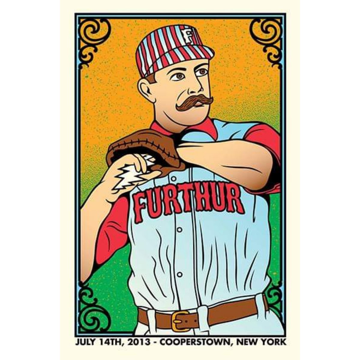 johnwarnerart's tweet photo. Throwing it back! 6 years ago tonight, Furthur @ Cooperstown NY. This is a favorite from my archives ⚾️
#furthur #imissfurthur #gigposters #johnwarnerstudios https://t.co/h6BZb4yXqr