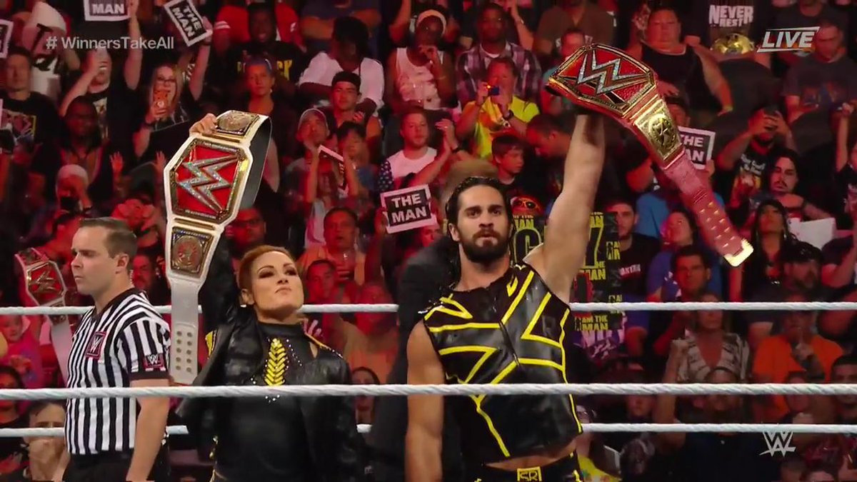 WWEUniverse's tweet photo. Relationship goals?

Eh, you're probably better off answering once the match is over... #ExtremeRules @WWERollins @BeckyLynchWWE https://t.co/XUuHM82T4U
