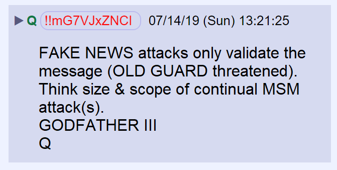 prayingmedic's tweet photo. 57) Since Q returned, the Fake News media has resumed their attacks.

The media attack POTUS because he's a threat to their narrative (and their existence) 

They attack Q for the same reason—his operation is a threat to their narrative and their existence. https://t.co/txHJY1TGf1