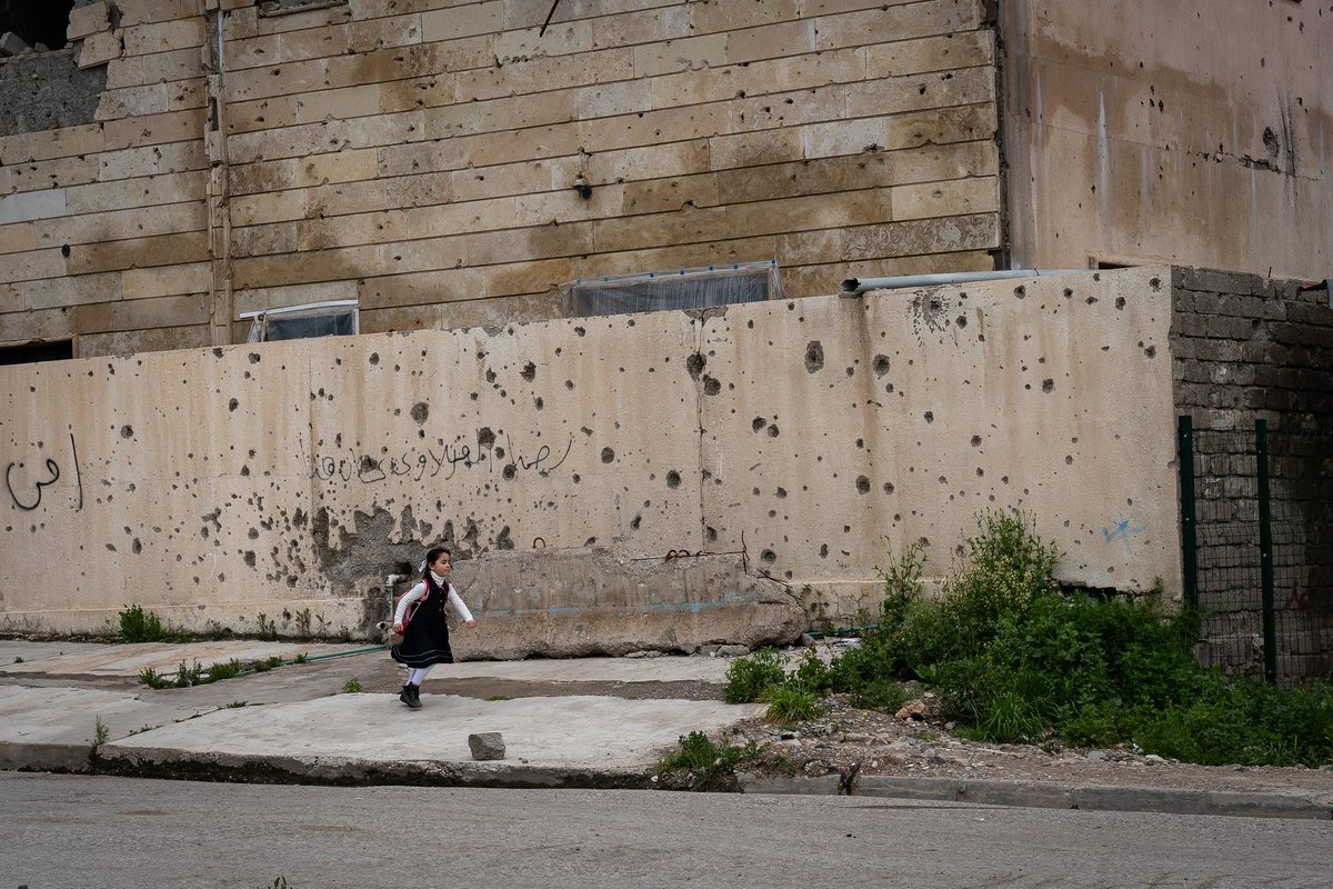 angussmithh's tweet photo. It’s been two years since Iraqi armed forces reclaimed Mosul from the so-called Islamic State. Children are going back to school and it’s reading, writing and bomb detection on the syllabus. Listen to The Yak wherever you get your podcasts: https://t.co/meR04VaV6D https://t.co/KkfrFyrzNR