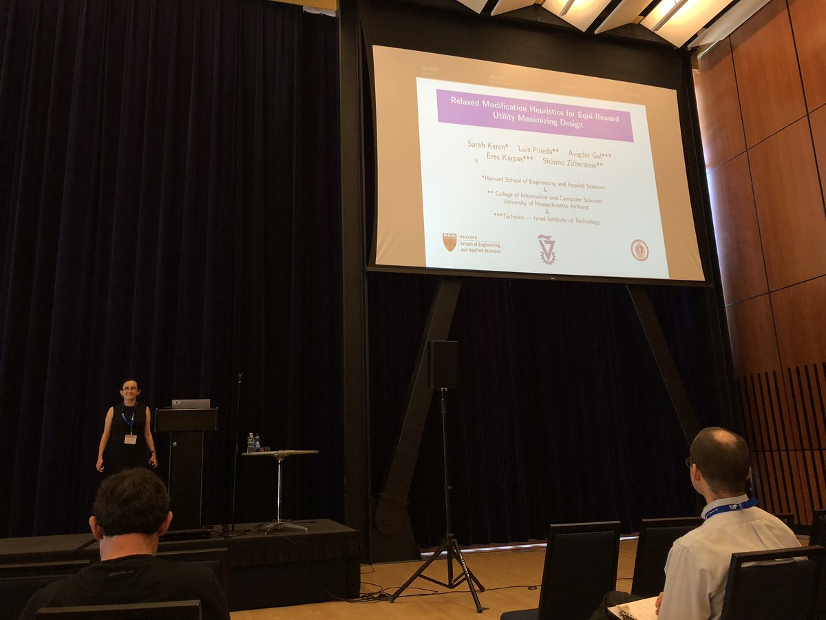 avigalgal's tweet photo. Great talk on Efficient Heuristic Search for Optimal Environment Redesign with @SarahKeren6, Luis Pineda, @avigalgal, @karpase, and Shlomo Zilberstein at #ICAPS2019 https://t.co/Mlwb9bSiky