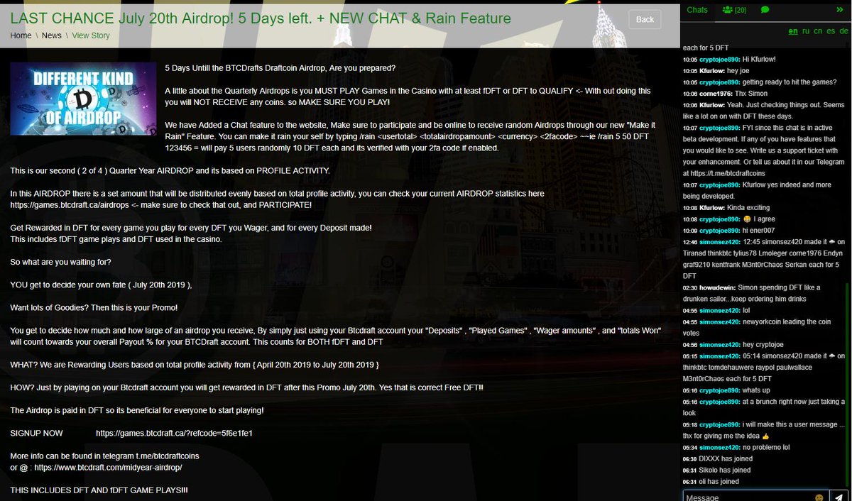 New News Letter. games.btcdraft.ca/news/story/a9d…

#airdrop #register #makeitrain #freemoney #cryptocasino #cryptogaming <a href="/Draftcoin/">DraftCoin™ [DFT]</a>