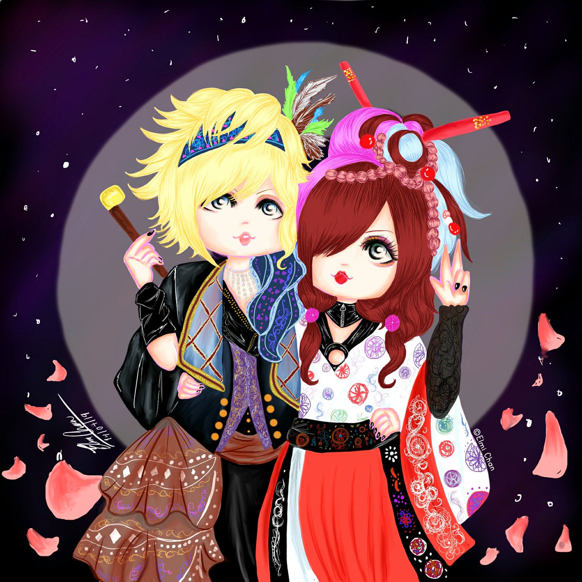 Elmi_official's tweet photo. Era para el Tanabata :') aún así no me resistí a dibujarlos uwu 💕
#Scapegoat #Sayula #Layha #Chibi #Fanart #Otp #digitalart https://t.co/IzxO9yqTYv