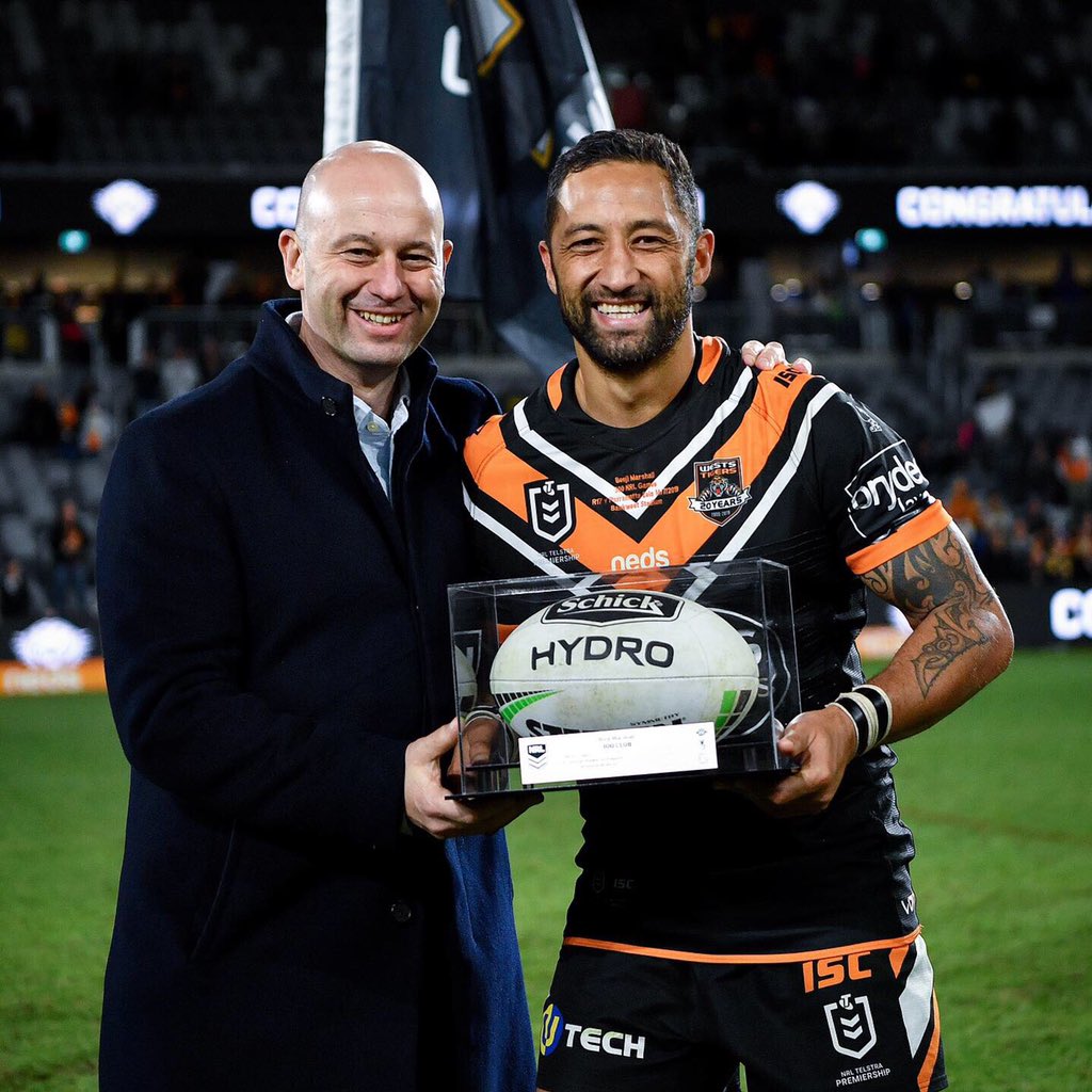 NRL's tweet photo. Celebrating #Benji300 📸 https://t.co/hi41odJV9d