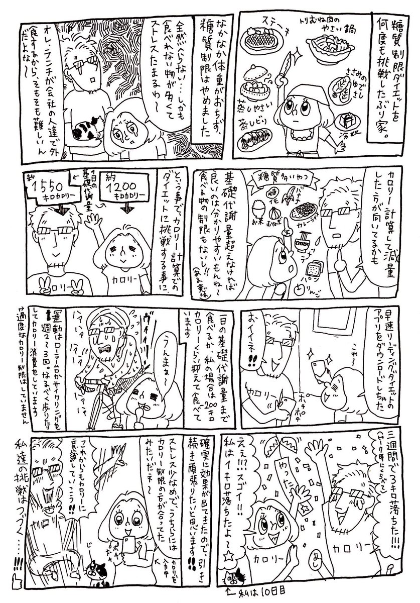 Pちゃん Pちゃんの日常四コマ漫画 今めっちゃ頑張ってます 頑張りすぎて疲れない程度に まずは9月まで そして今年中に2人揃って痩せるゾ 4コマ漫画 四コマ漫画 Comic Manga 無料漫画 ロードバイク ダイエット 自転車 サイクリスト