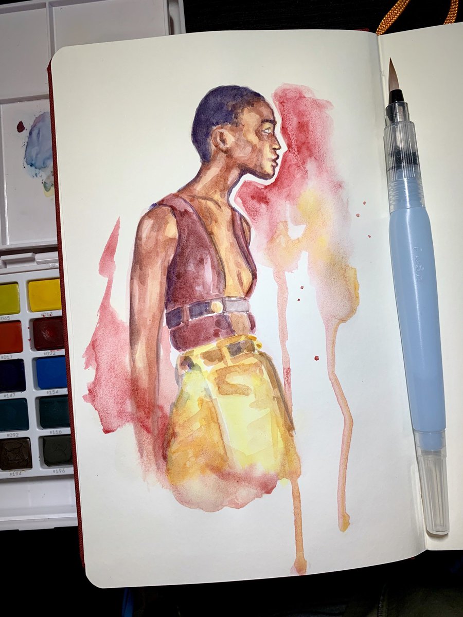 Iemontoe's tweet photo. watercolor test in my new sketchbook https://t.co/mCPVP6ismY