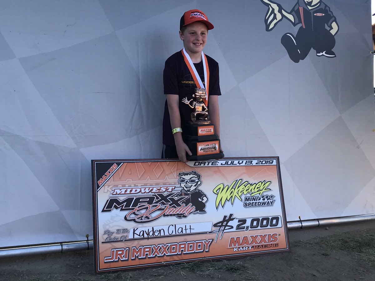 RacingAmerica's tweet photo. #MaxxDaddy: Tech is clear for the JR1 division and Kayden Clatt is officially a Jr Maxx Daddy Champion as he collects his banner and hardware. Highlights will be coming up this week on the Speed51 Network. @maxxiskarting https://t.co/WdYwuuwOxJ