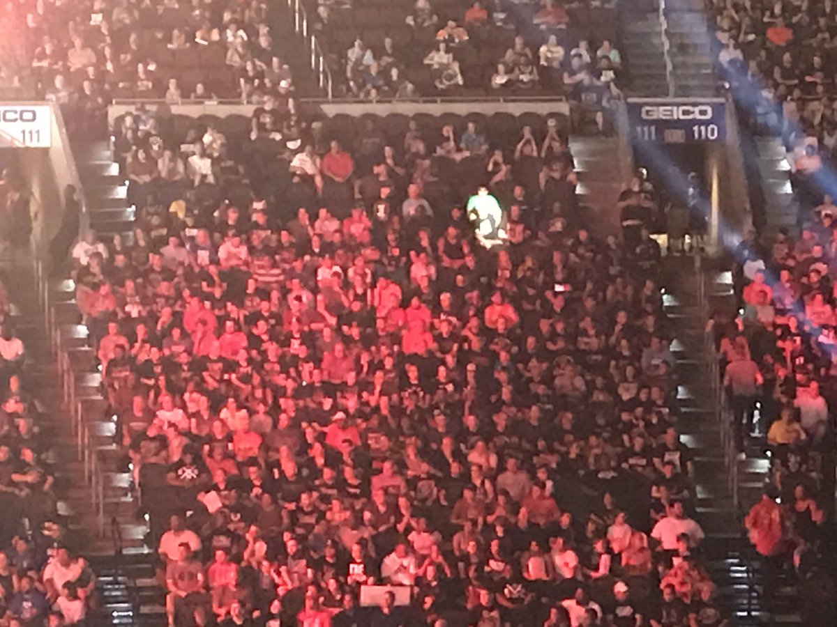 #wwe #ExtremeRules is great so far. But I feel really bad for the guy that has the only spot light shining right on him during the matches.