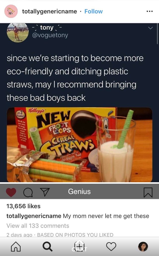 FishOutdoors15's tweet photo. Wya @KelloggsUS ? Y’all got the best for this Eco-friendly no plastic straw solution in the bag! 😎#bringemback https://t.co/mWsvsbnYTL