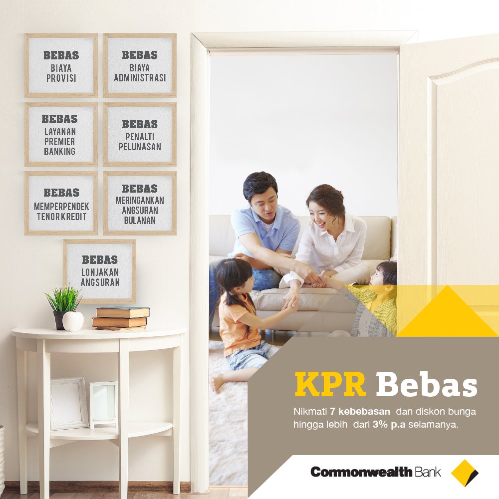 CommBank_ID's tweet photo. Baso pake kuah beli di taman, nebeng sama mertua, emang masih jaman? Kini saatnya miliki rumah impianmu. Nikmati waktu bebas di rumah sendiri dengan 7 kebebasan dari KPR Bebas. Dapatkan pula diskon bunga hingga lebih dari 3% p.a. Selamanya. Info: https://t.co/WVjgYqR1Cf
#kprbebas https://t.co/y0s7S6OZTk