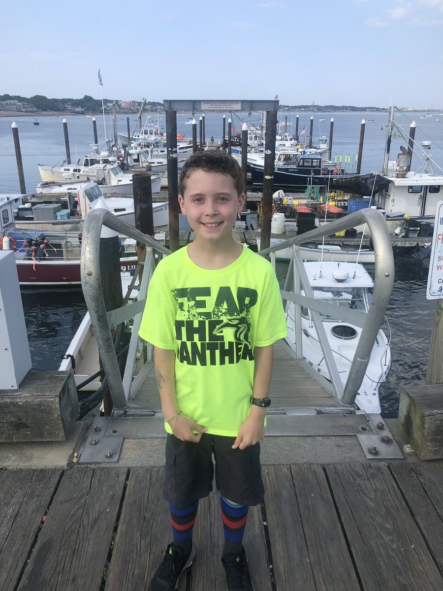 gravitymom's tweet photo. #PanthersAroundTheGlobe Our 5th Grader, Luke O. is proudly sporting his panther pride in Cape Cod, Mass. so even the whales know to fear the Panthers! @LittleMiami_ https://t.co/6YaqjxQnhu