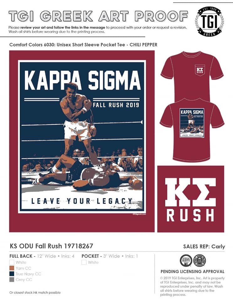 KappaSigmaODU's tweet photo. ‼️WERE BACK‼️

Proudly introducing our 2019 Fall Rush shirts! We will be donating $1 per rush shirt sold to United Way benefiting those effected in the VB shooting May 31st.

Leave your legacy by helping those who need it most. 

Venmo: KappaSigma-SigmaTheta $20 w/ size to order! https://t.co/RKn3bU34z9