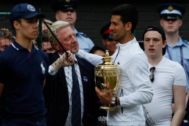 tennis_photos's tweet photo. "He came into the party that was the Roger and Rafa party and he became the party pooper. Now, after 16 majors, people have got to wake up to the greatness of Novak Djokovic," said @TheBorisBecker of @DjokerNole. #Wimbledon https://t.co/z28cHLHhHX