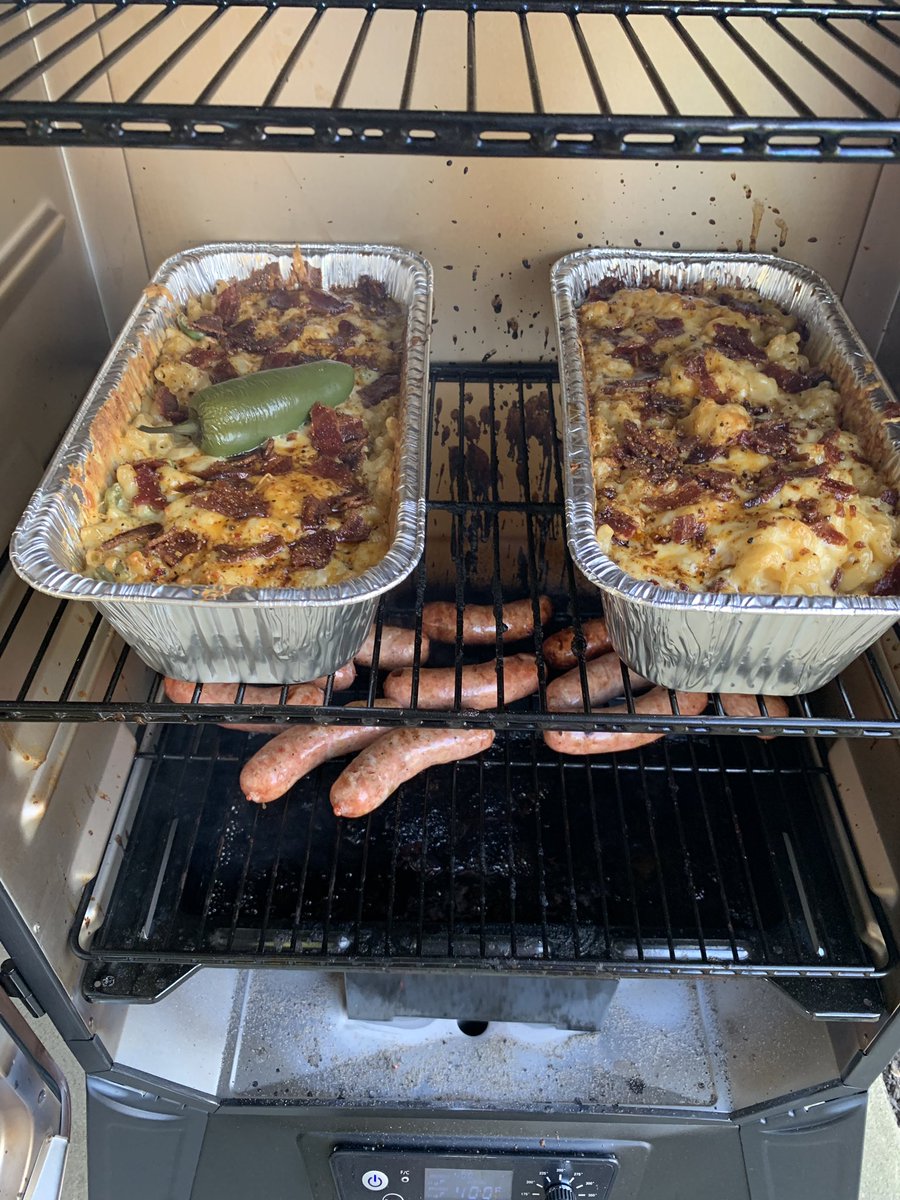 bmoneygolf's tweet photo. If you don’t have a @PitBossGrills you need to. I have a pro series 1100 and just got the pro series 4 vertical smoker. Zero chance we ever use our conventional oven again. #GrillingSeason #NationalMacAndCheeseDay https://t.co/UvTVYq5KyC