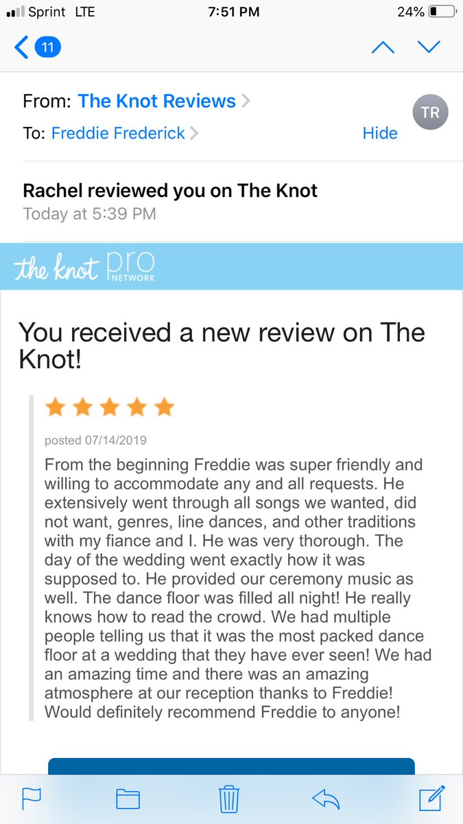 djffj's tweet photo. Thanks for a great review and all my best to you both! Thanks for making us part of your special day! https://t.co/Ozoawl6usl