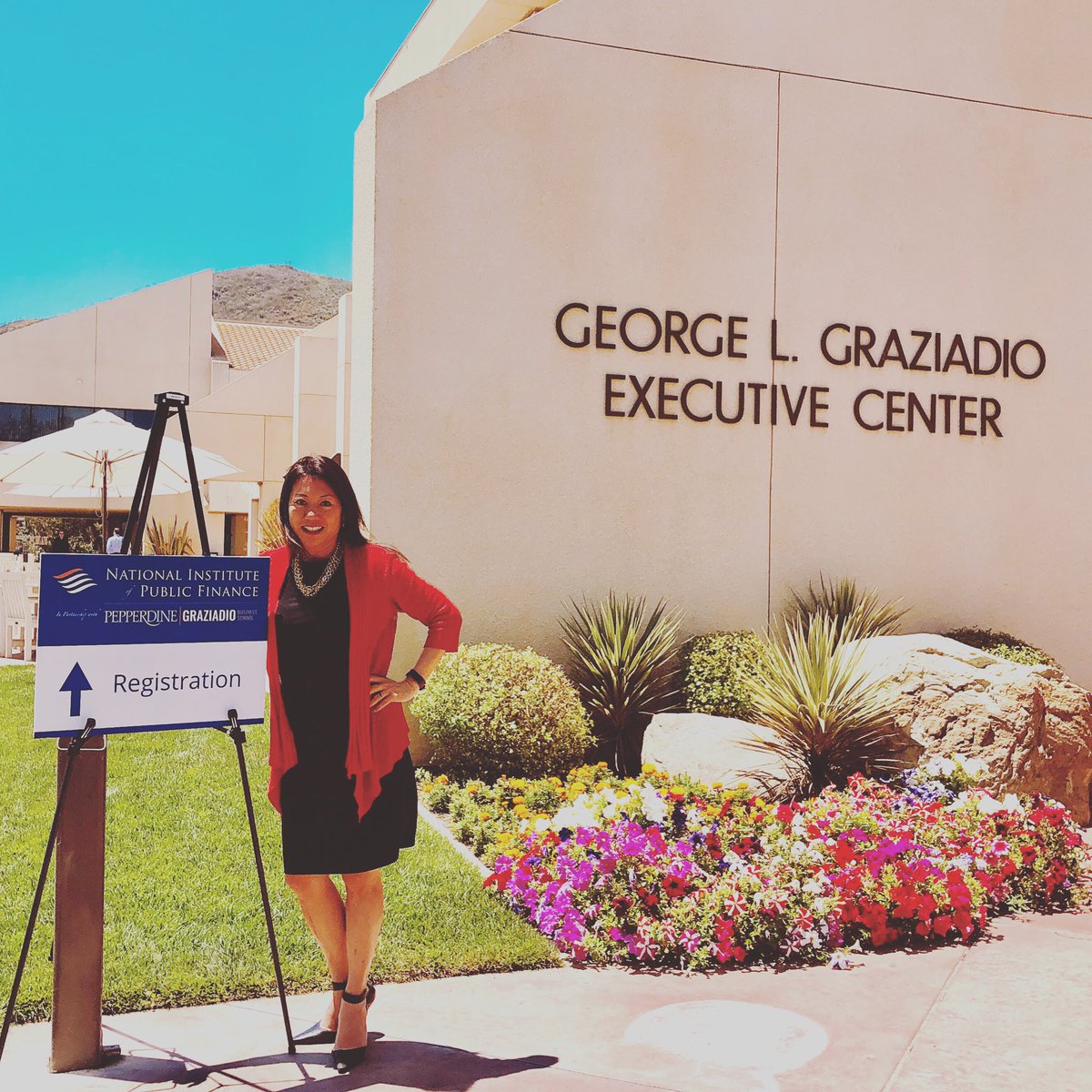 fionama's tweet photo. Excited to welcome 19 state treasurers at my beautiful Alma Mater: Pepperdine University - host of this year’s National Institute of Public Finance Annual Meeting. @pepperdine @StateTreasurers #NIPF2019 #NIPF @GraziadioSchool @GraziadioAlumni https://t.co/W8cIFWRgAE