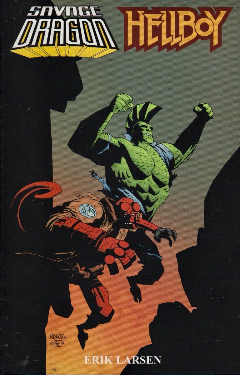 CoolComicArt's tweet photo. Savage Dragon / Hellboy by Mike Mignola @artofmmignola https://t.co/1b8pNx5q7q