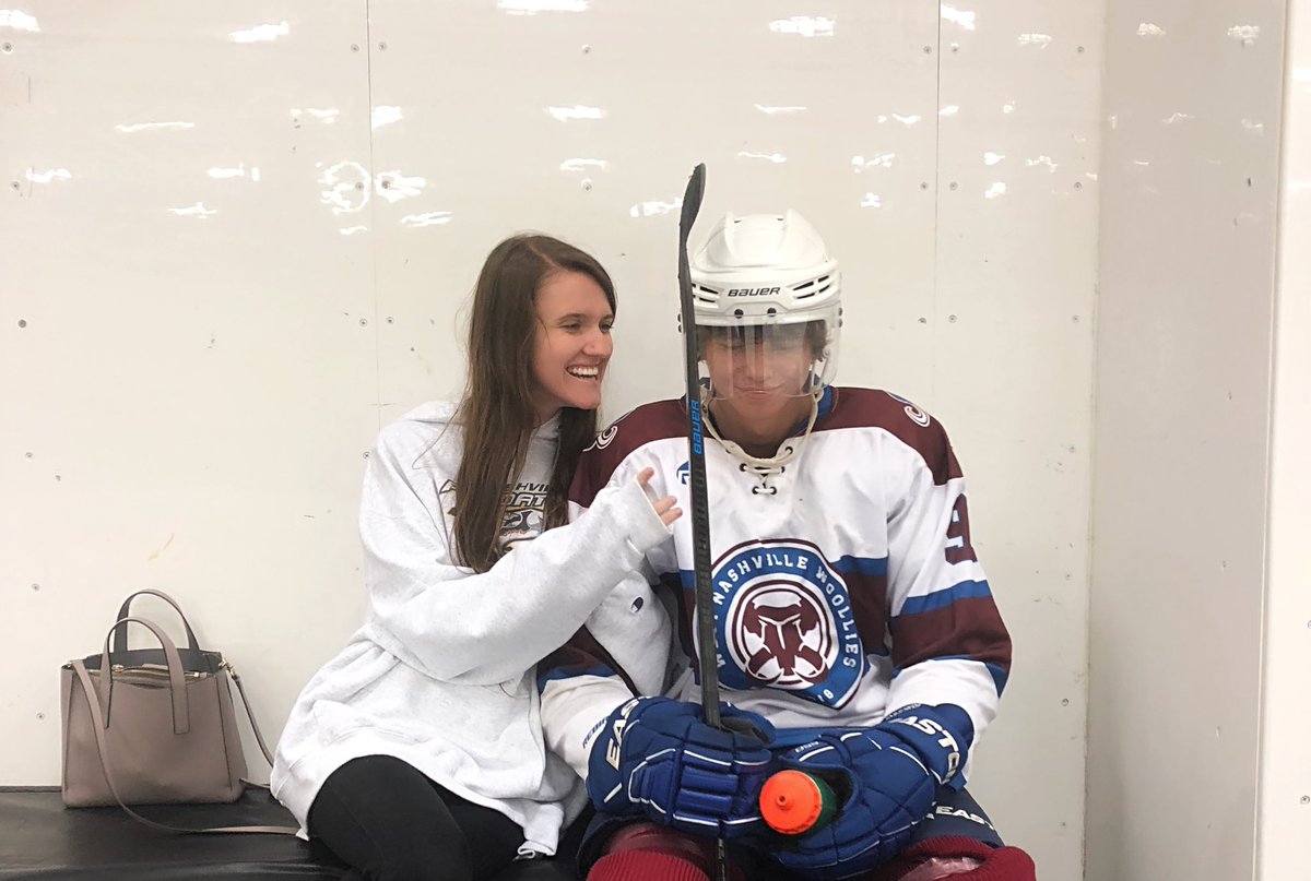 abbyymmiles's tweet photo. Today I coached my boyfriend and his team (as usual), AND had my best friend on the bench with me to stream the game. What a team 🏒 

@cammykay14 @Lehtera12 @West_N_Woollies https://t.co/b3VGyezpS4