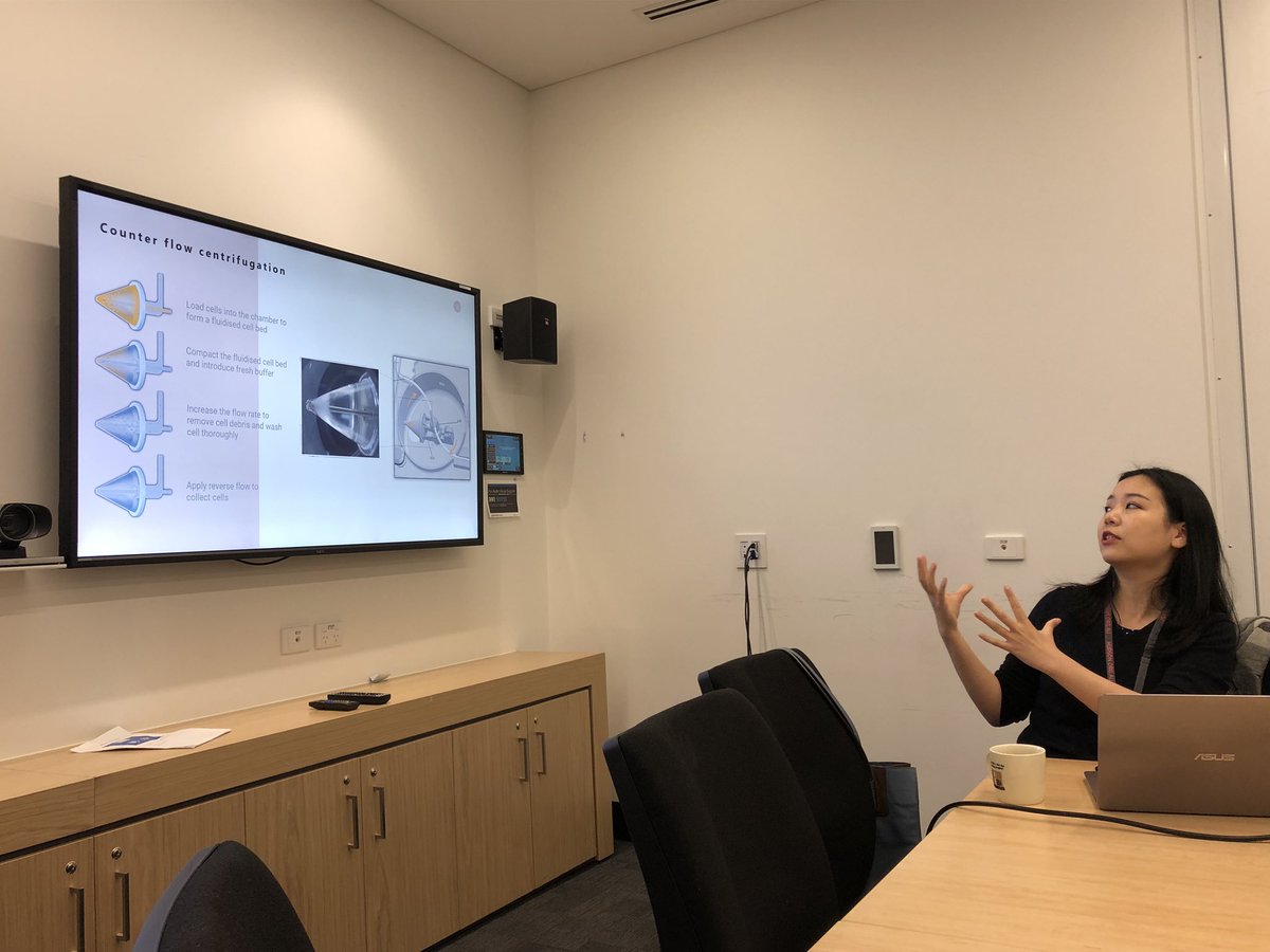 Lab meeting today: @AnqiLi_sci discusses her PhD on automated solutions for cell manufacturing #regenerativemedicine #CGT #stemcells #cart #cellulartherapies @Hudson_Research @SCSMonash