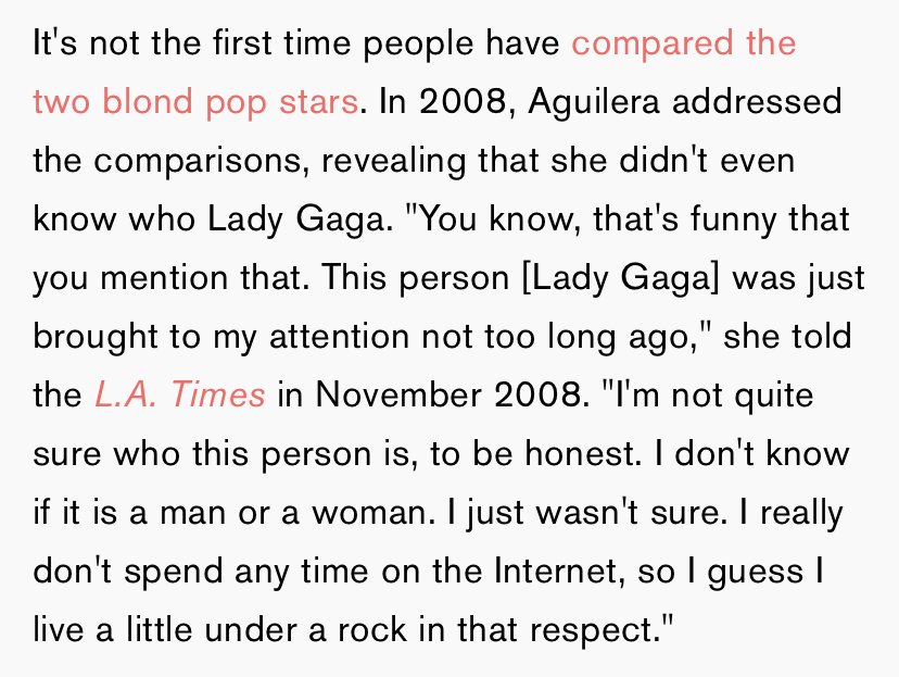 Four years later in 2008, Aguilera made comments with transphobic undertones, quoting ‘I don& #39;t know if it is a man or a woman’ when referring to Lady Gaga.