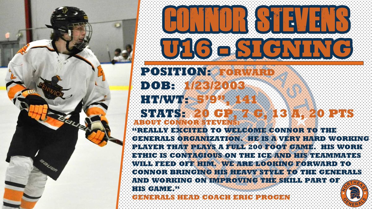 NHA_Hockey's tweet photo. The @negeneralsfs U16 team is excited to welcome hard working Forward @cstevens2244 to the @negenerals!  #rollgens https://t.co/S8Ums7S1R1
