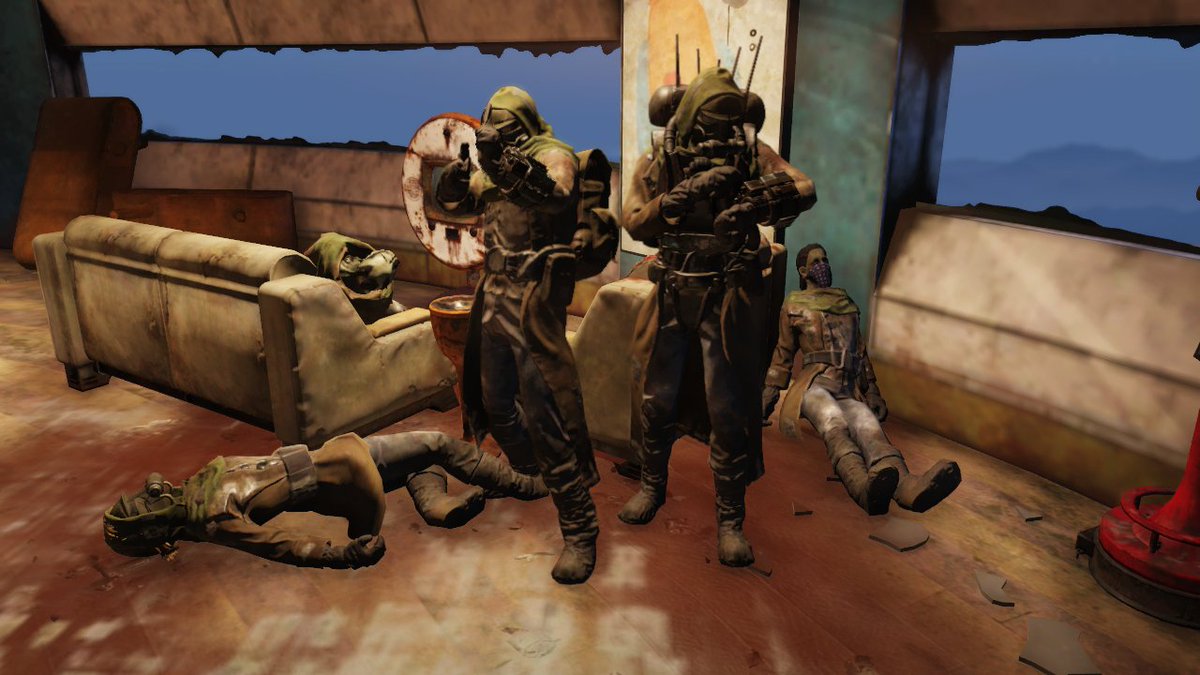 Rickforb's tweet photo. That's how raider party looks on the morning 😂
#Fallout76 https://t.co/zdtFONwIML
