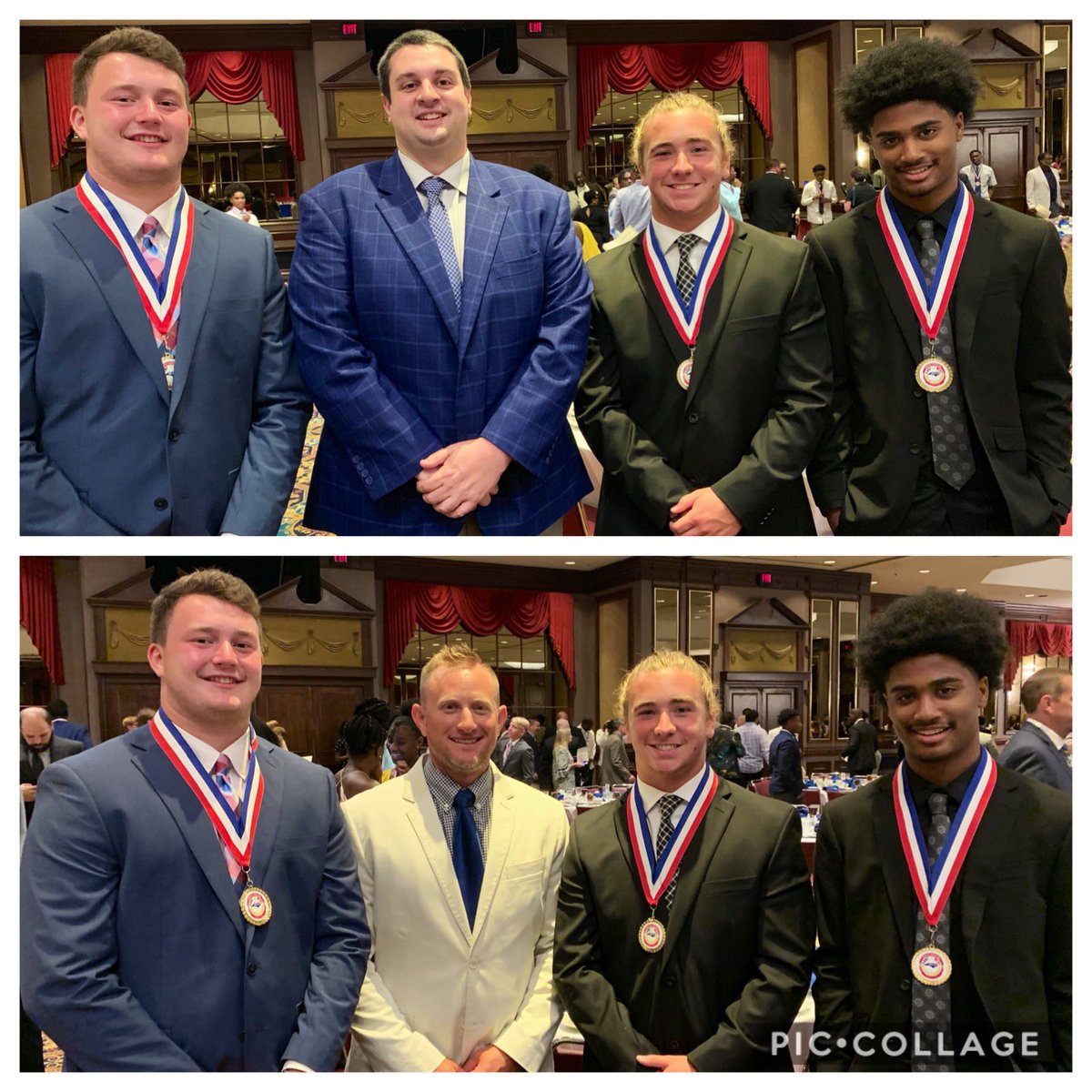NDBK_Athletics's tweet photo. North Davidson well represented at the @NCCoachesAssn East-West All Star Banquet‼️
Themus Fulks🏀
@Ohyeahzero 
Maddox Johnson🏈
@Maddoxjohnson42 
Blake Stephens🏈
@NBS_XCIX
@bflynn41010
@CoachJSnyder https://t.co/lruIyGlavY