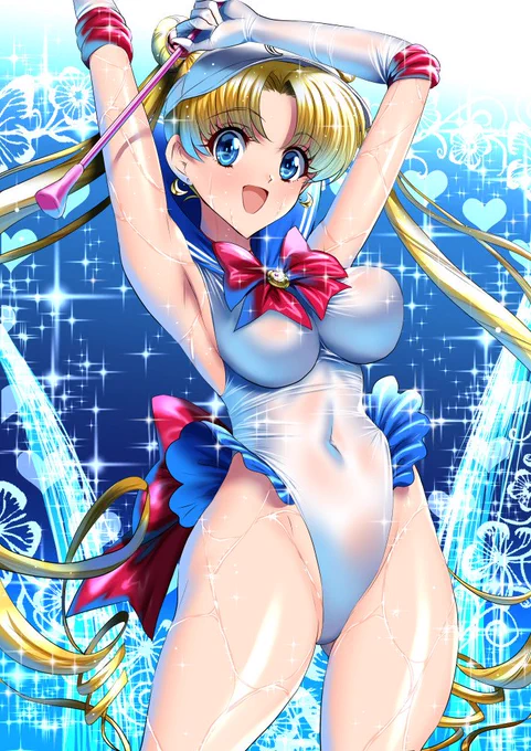 夕方投稿濡れチアシリーズ更新しました!(*'▽`*)濡れムーン今回はポンポンじゃなくてバトン持たせました高解像度(1414×2000)&スジ&水なし差分<全4枚>はこちら↓ファンティアファンボックス 