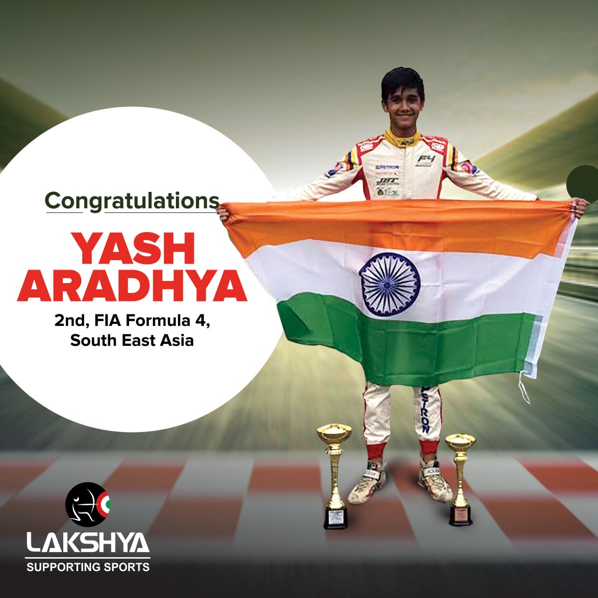 lakshyasportsin's tweet photo. Yash meets Yash!
Yash claims his 1st International Formula 4 Podium by finishing 2nd at the FIA Formula 4 South East Asia. Congratulations rider!
#LakshyaSports #YashAradhya #MotorSports #FIAFormula4 https://t.co/L4Ll1zp0sl