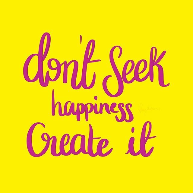 create your happiness ☺️ #dontseekhappiness #createit #dontseekhappinesscreateit #happiness #motivational #motivationalmonday #motivationalquote #yellow #pink #createmakeshare #happy #script #handwriting #typography #typeinspired #mondaymotivations #live… ift.tt/2jYHxI5