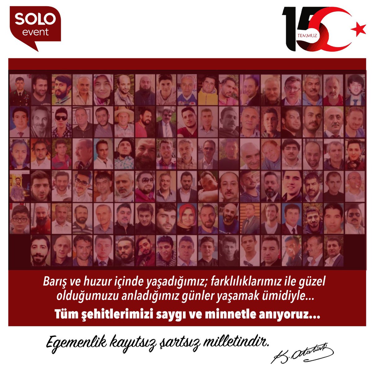 soloeventTR's tweet photo. Tüm şehitlerimizi saygı ve minnetle anıyoruz. 🇹🇷#15temmuzdemokrasivemillibirlikgünü https://t.co/bKrn4LZYxd