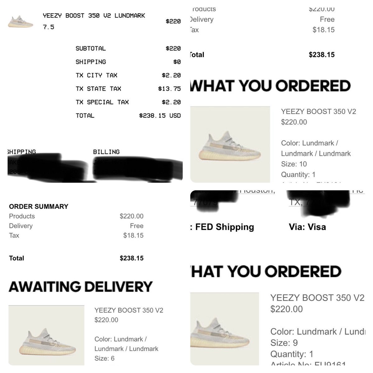 FAparencia's tweet photo. Lundmark Success - Quantity 4

Proxies :@ChiCooked had 2 checkouts, one Yeezy Supply and one ADIDAS, @dropclub_io checked out Adidas, and @RedDirtProxies checked out Adidas

Bots : @soleaio and @NikeShoeBot with support from @rocky_tools 

Copping buddy : @RocketCop81 https://t.co/yJ76Xauu01