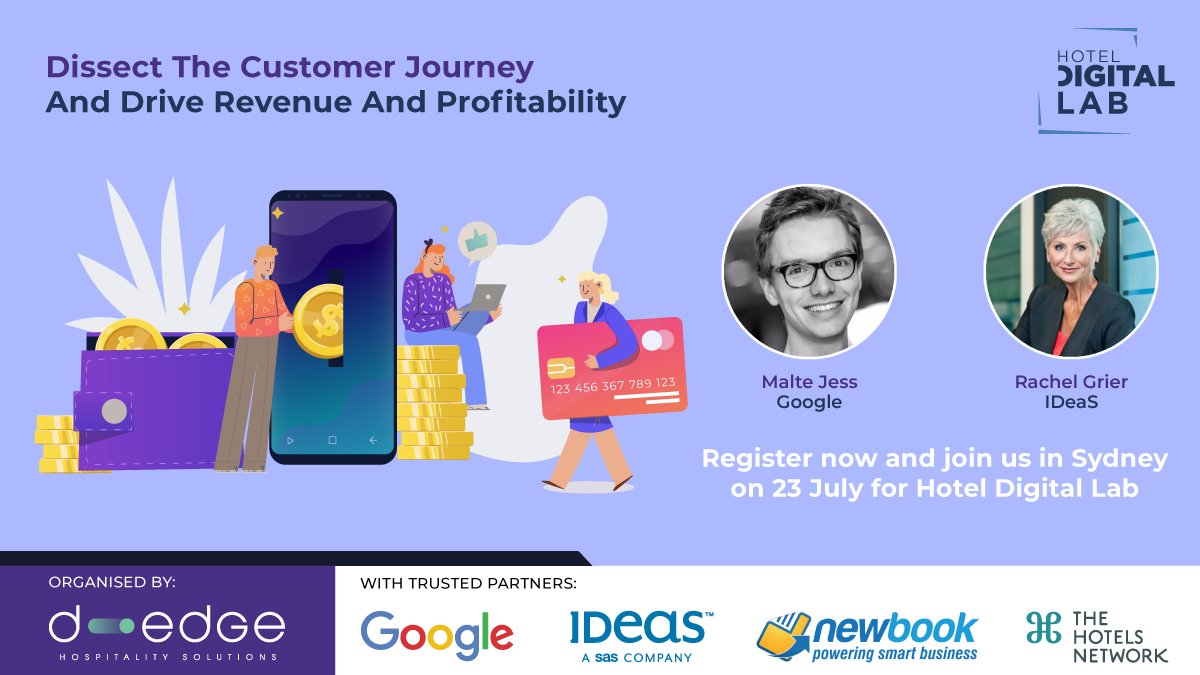D_EDGE_Hosp's tweet photo. Be aware and strategise accordingly
Dissect the customer journey and drive revenue and profitability through the sales, marketing and revenue matrix. Join us for the learning lab in Sydney@Google!  RSVP NOW: https://t.co/ReY6HBY15t
23 July,1.30 - 6.00pm
#hdl #hoteldigitallab https://t.co/FnwfxLzowK