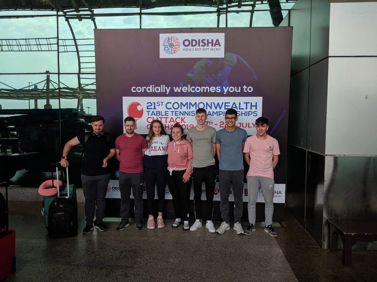 sports_odisha's tweet photo. Here comes the first team-Team Wales for the 21st Commonwealth Table Tennis Championships. Welcome to the Silver City of Cuttack. 
#SmashIt #CTTC2019 #Odisha2019 https://t.co/q7fgpIUyHv