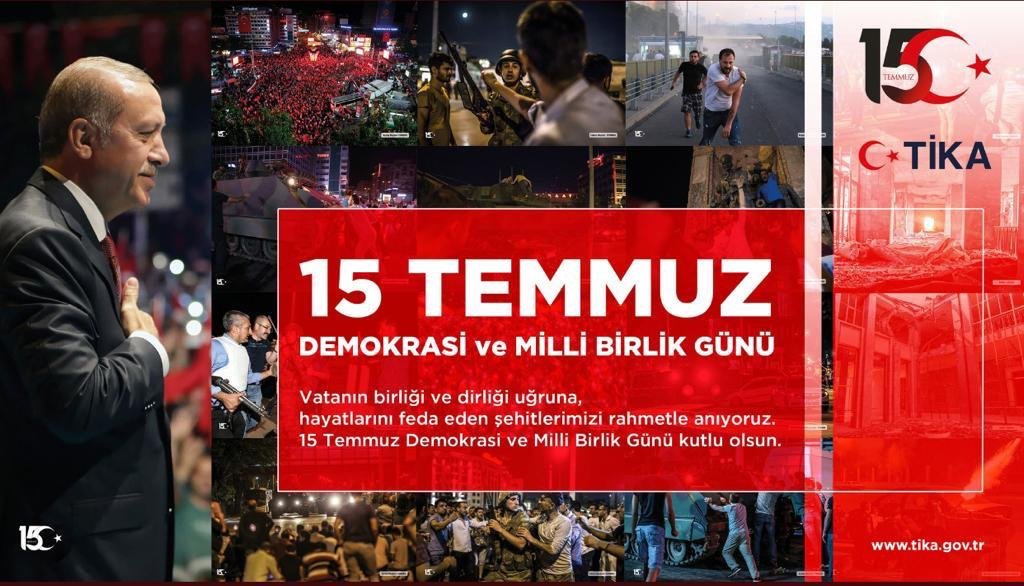 Three years ago, terrorists in uniform attacked Turkey on Fetullah Gulen’s orders. The treacherous attack was defeated by the courage of our nation.
We commemorate our martyrs and veterans with respect and prayers.
Happy Democracy and National Unity Day! #15TemmuzGecesi