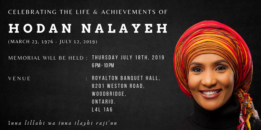 IntegrationTV's tweet photo. Please join us in "Celebrating the life and achievements of Hodan Nalayeh" https://t.co/eBNFCF3T9o