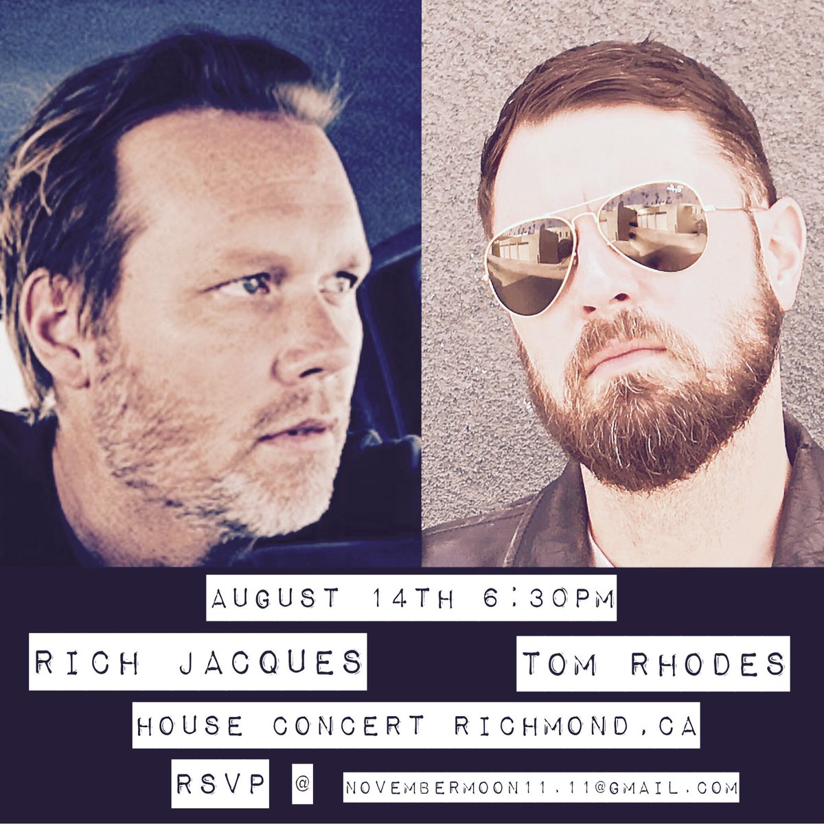 Rich Jacques and I are playing a house concert on Aug 14th. In Richmond, CA

Bay Area RSVP ASAP! #houseconcert #livemusic