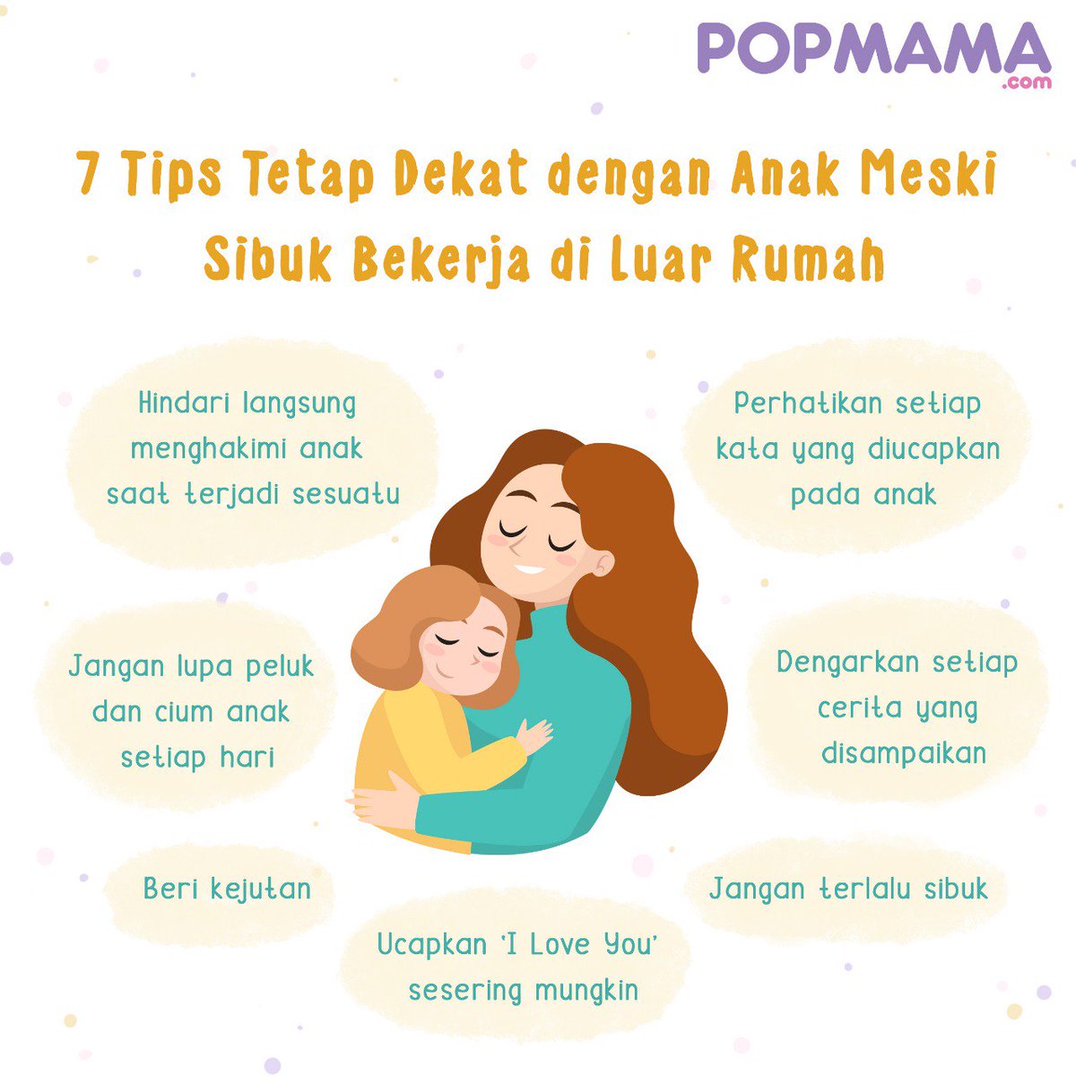 Popmama_com's tweet photo. Ada beberapa cara yang bisa dilakukan untuk menjaga kedekatan dengan anak meskipun berstatus sebagai ibu pekerja alias working mama. Semangat Mama! 🤗 #popmama #parenting #workingmom #workingmama #bonding #motherhood #parenthood https://t.co/m0WfsHkxzi