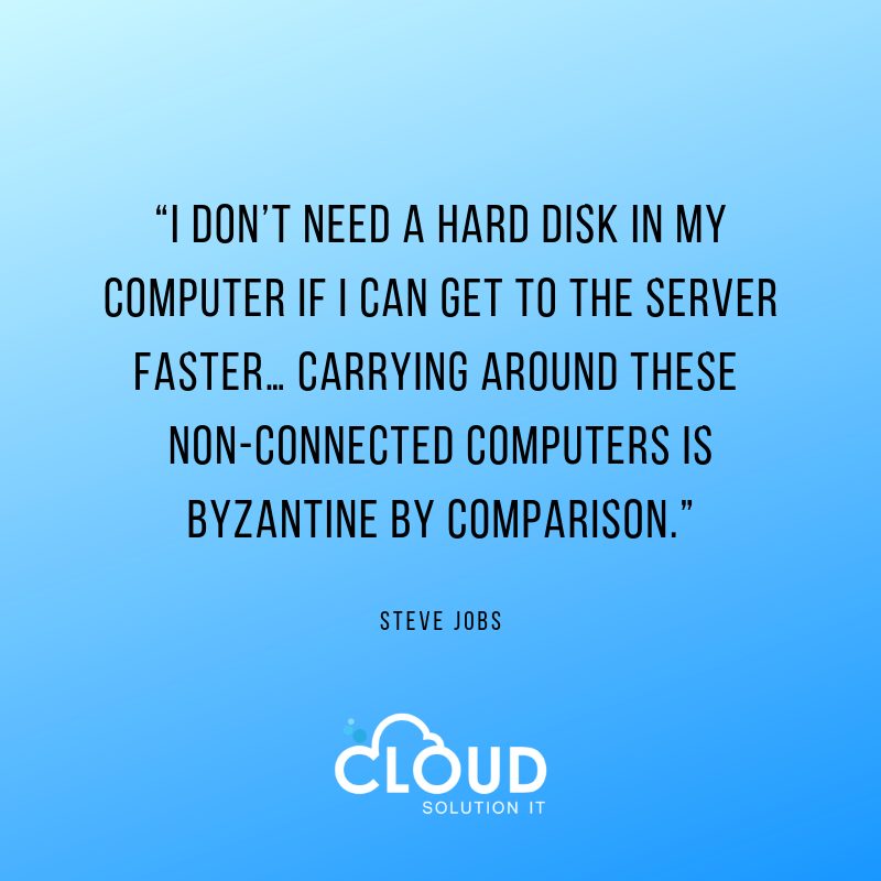 Cloudsolution0's tweet photo. “I don’t need a hard disk in my computer if I can get to the server faster… carrying around these non-connected computers is byzantine by comparison.” Steve Jobs
#CloudSolutionIT
.
.
.
.
#cloudcomputing #technology #it #cloud #aws #cybersecurity #bigdata #linux #ai #tech https://t.co/lmQawtbYrK