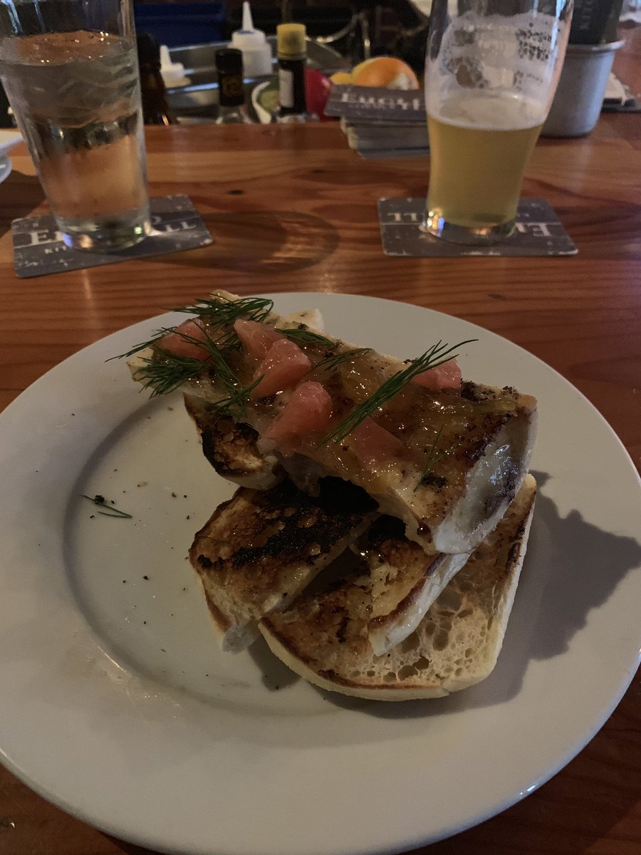 b_e614's tweet photo. @EuclidHall is a must stop for my foodie friends.  Did the good ole sampling route and tried marrow, rum-braised octopus, and the house made sausage.  Service was stellar as well 👍🏻 #foodie #DEN https://t.co/yCryFDXHmY
