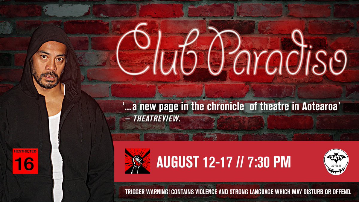 Manusaute13's tweet photo. Wellington people: here is the e-flyer for the upcoming season of the F.C.C production of Club Paradiso at BATS Theatre next month starring Robbie Magasiva Anapela Polataivao Hope Lelei Prescott-Faletau Hans Masoe Mario Faumui Bella Robertson and Rocky Manusaute. https://t.co/crrYxnC2Q5