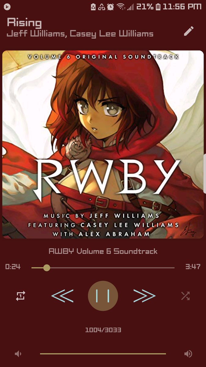 ChyroZero's tweet photo. Another Soundtrack Added to My Collection Of My Darkest Circle๐....Waiting for Vol 7๐ #rwby #rwbyvol6 #rubyrose #RoosterTeeth #RWBYV7 #rwbyvol7 https://t.co/1H1kKmDFvt