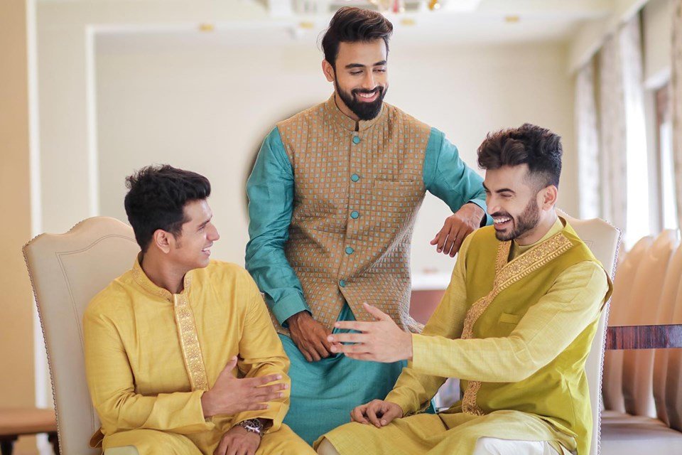 Dapper men from the series #WhyKuchBhi
Outfits: @poonamkasera 
In frame : @roop_bakshi 
@amitjain09 
@yashfitness_kol 
📷: @that_photoguy 
#thestylechefs #lishajain #newblogstory #celebrationwear