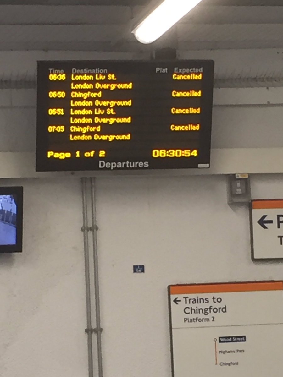 Liverpool st line from chingford trains cancelled. Great start for Monday