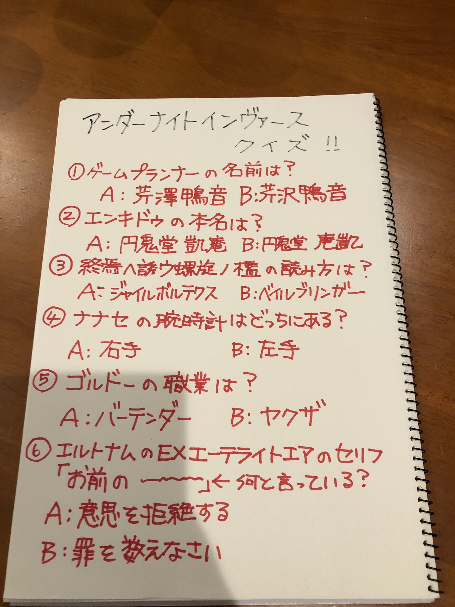 早瀬 アンダーナイトインヴァースクイズやりました よかったらみんなも解いて T Co Hj2sbxuan7 Twitter