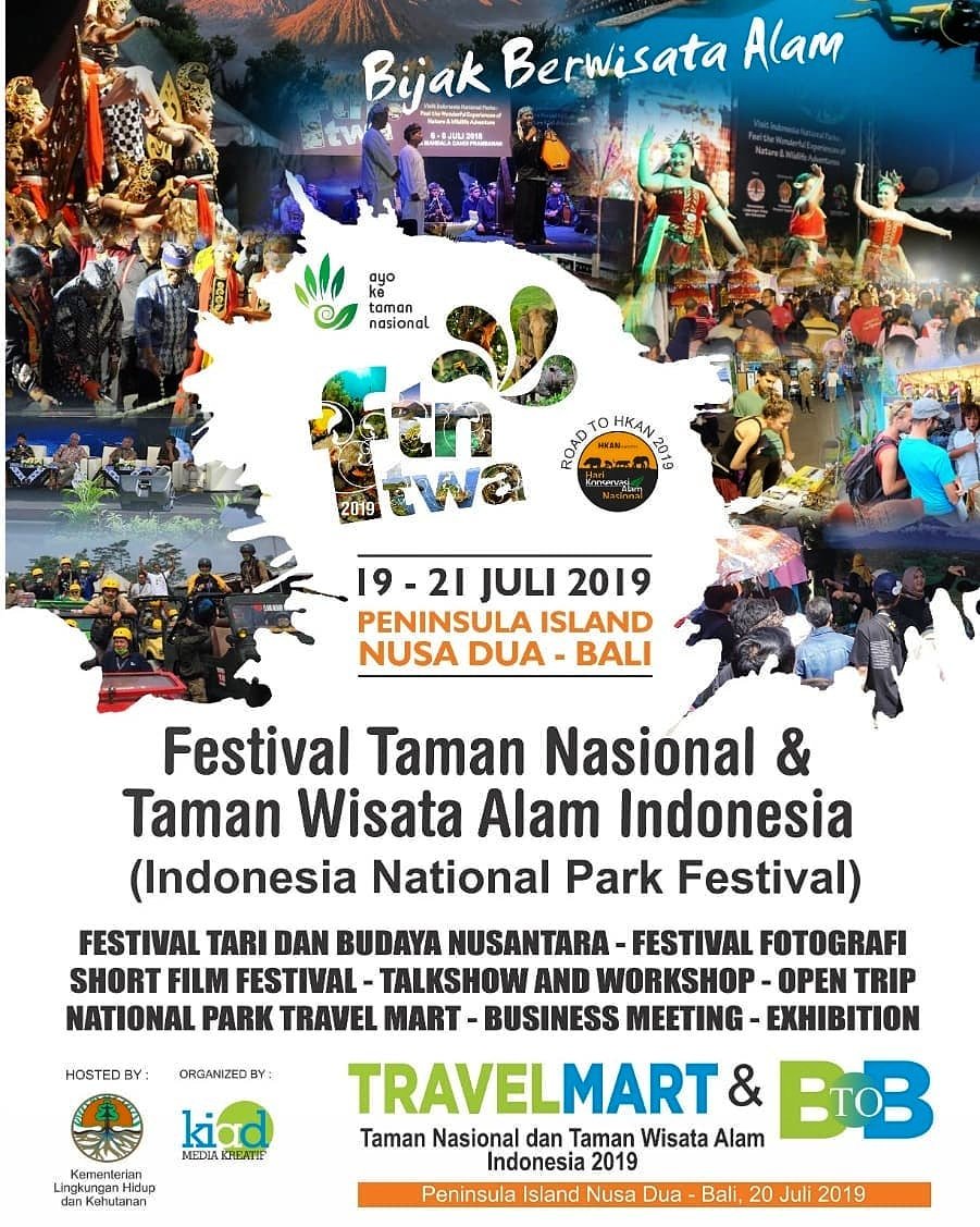 kemenhut_ri's tweet photo. Sobat hijau, #FTNTWA2019 kembali digelar pada 19-21 Juli mendatang, di Peninsula Island, Bali. Seperti Festival sebelumnya, akan banyak kegiatan menarik untuk memeriahkan event yang berlangsung selama 3 hari tersebut.

Untuk itu mari dukung dan ramaikan #FTNTWA2019 tahun ini 😊 https://t.co/KBslE2nrQY