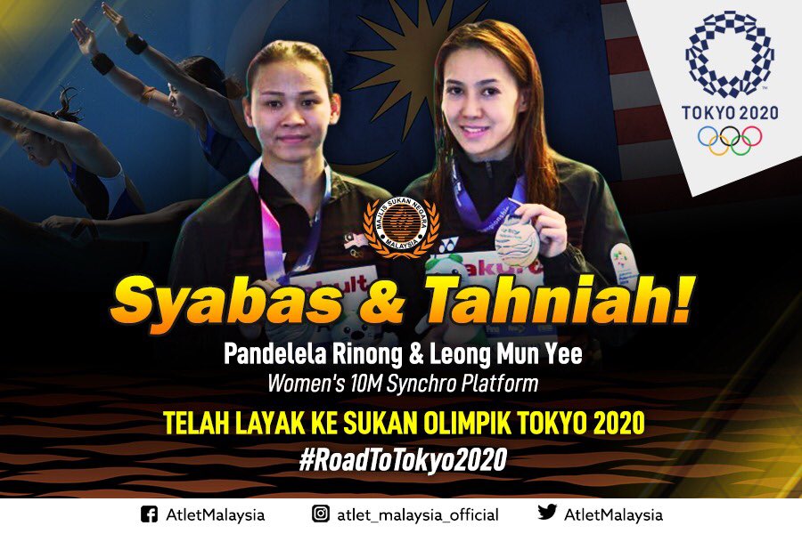 AtletMalaysia's tweet photo. #Tokyo2020 Here We Come 
Awesome!!! @Pandelela_R &amp; @AngelaLeong
#TeamMalaysia https://t.co/4QN93bKyCu