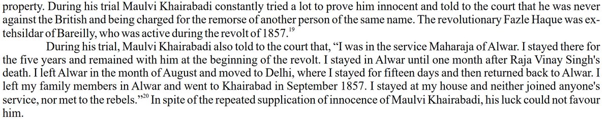 When arrested,  @Javedakhtarjadu 's great grand father categorically assured British that he was never against British. He proved his British Loyalty in all possible ways...16/n