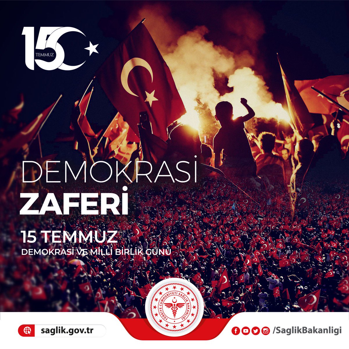 T.C. Sağlık Bakanlığı (@saglikbakanligi) on Twitter photo Türkiye, 15 Temmuz 2016 tarihinde dünyaya örnek olan bir demokrasi destanı yazdı. Vatan uğruna can veren şehitlerimizi rahmet ve minnetle, gazilerimizi şükranla anıyoruz.
#15TEMMUZDESTANI
#DemokrasiveMilliBirlikGünü Türkiye, 15 Temmuz 2016 tarihinde dünyaya örnek olan bir demokrasi destanı yazdı. Vatan uğruna can veren şehitlerimizi rahmet ve minnetle, gazilerimizi şükranla anıyoruz.
#15TEMMUZDESTANI
#DemokrasiveMilliBirlikGünü