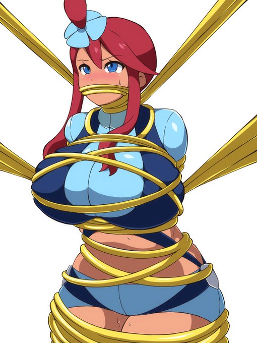 いろいろと締め付けられてるフウロさん 